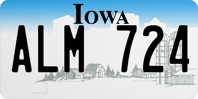 IA license plate ALM724