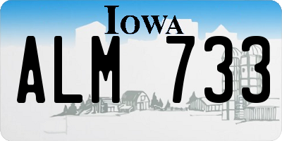 IA license plate ALM733