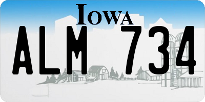 IA license plate ALM734