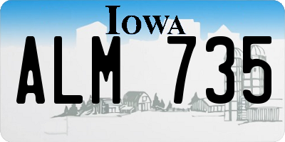 IA license plate ALM735