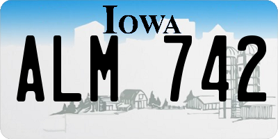IA license plate ALM742
