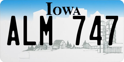 IA license plate ALM747