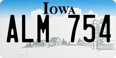 IA license plate ALM754