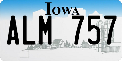 IA license plate ALM757