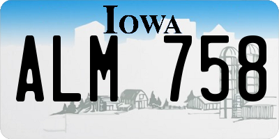 IA license plate ALM758