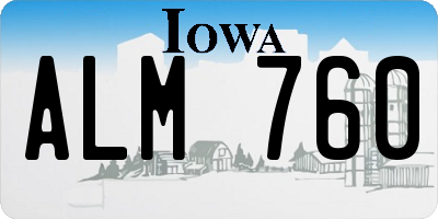IA license plate ALM760