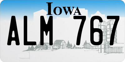 IA license plate ALM767