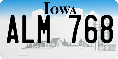 IA license plate ALM768