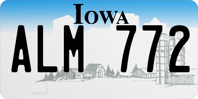 IA license plate ALM772