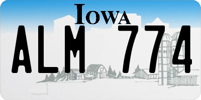 IA license plate ALM774