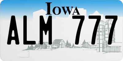IA license plate ALM777