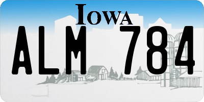 IA license plate ALM784
