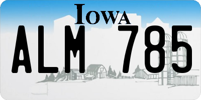 IA license plate ALM785