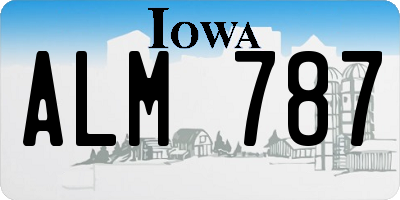 IA license plate ALM787