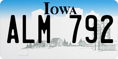 IA license plate ALM792