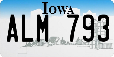 IA license plate ALM793