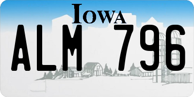 IA license plate ALM796