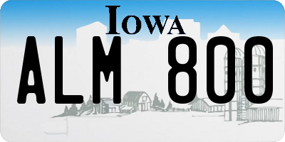 IA license plate ALM800