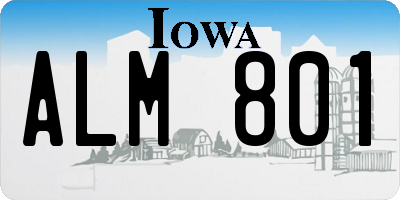 IA license plate ALM801