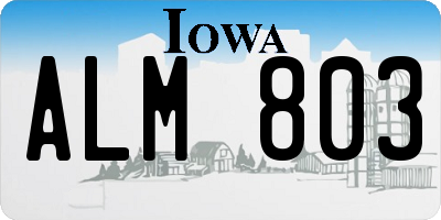 IA license plate ALM803