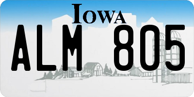 IA license plate ALM805