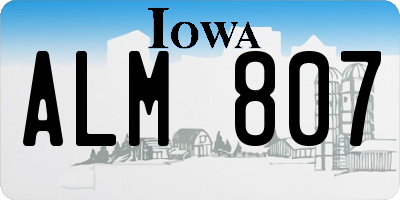 IA license plate ALM807