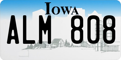 IA license plate ALM808