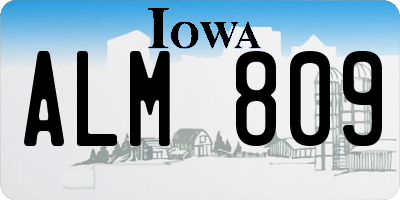 IA license plate ALM809