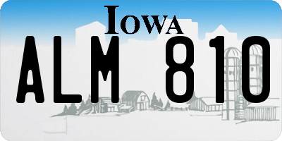 IA license plate ALM810