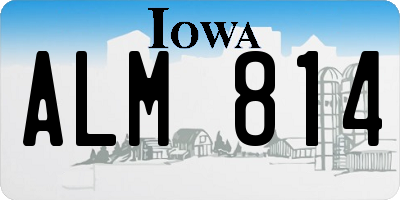 IA license plate ALM814