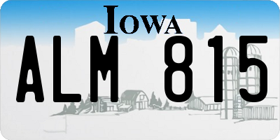 IA license plate ALM815