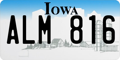 IA license plate ALM816
