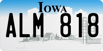 IA license plate ALM818