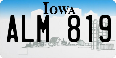 IA license plate ALM819
