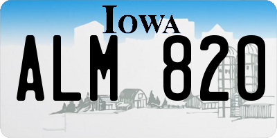 IA license plate ALM820