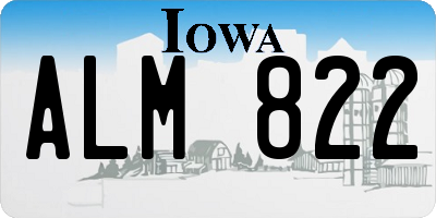 IA license plate ALM822