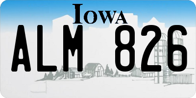 IA license plate ALM826