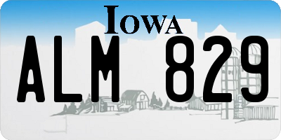 IA license plate ALM829