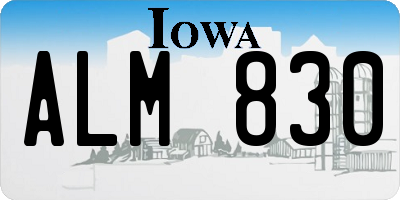 IA license plate ALM830