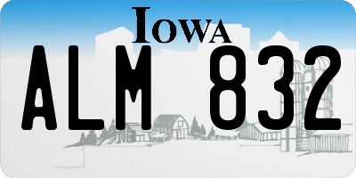 IA license plate ALM832