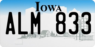 IA license plate ALM833