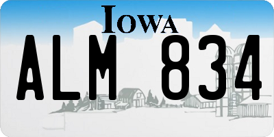 IA license plate ALM834