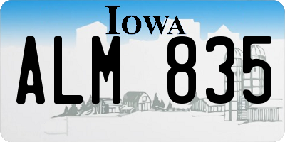 IA license plate ALM835