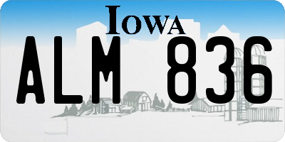 IA license plate ALM836