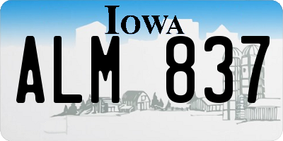 IA license plate ALM837
