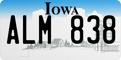 IA license plate ALM838