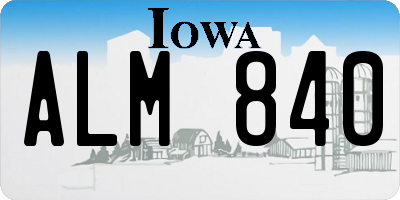 IA license plate ALM840