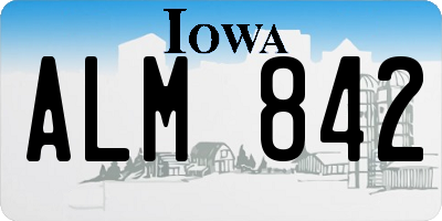 IA license plate ALM842
