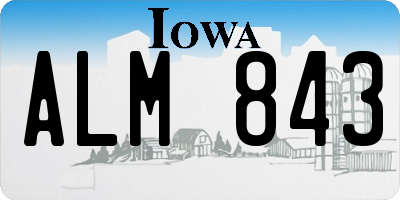 IA license plate ALM843