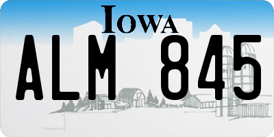 IA license plate ALM845